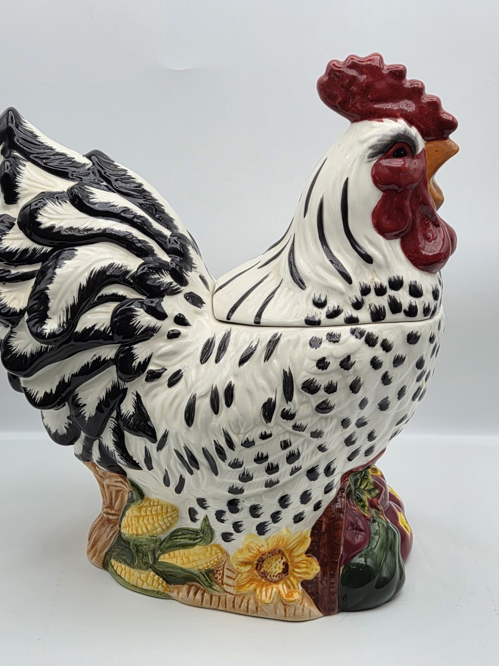 VTG CKAO Rooster Cookie Jar Chicken Storage Canister Farmhouse Country Kitchen